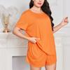 Женские пижамы большого размера, летние повседневные шорты с короткими рукавами, комплект из двух предметов для домашней одежды