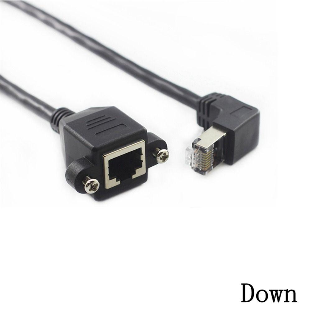 Right Angle Screw Panel Ethernet LAN Cord Network Wire RJ45 Cable Panel Mount Extension Cable
