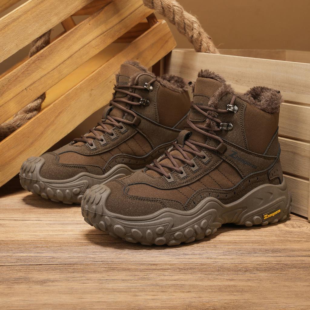 Men Warm Lined Outdoor Boots High Top Shoes Winter Walking and Commuting Casual Outdoor Travel Seasonal Everyday Footwear Sizes 39-48