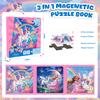 Unicorn Magnetic Puzzle For Kids Ages 3-8 Magnet Puzzles Magnetic Sheet Children Jigsaw Book Travel Puzzles Toy Birthday Gifts