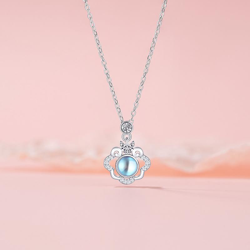 Легкое роскошное ожерелье с замком безопасности в национальном стиле, женственное, нишевое, модное, езда на работу, новое, в китайском стиле, с замком на ключицу из нержавеющей стали с длительным сроком службы