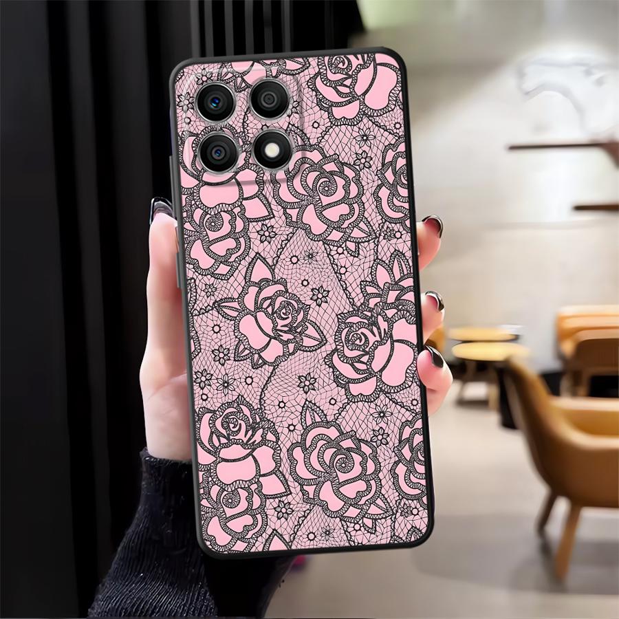 Креативный чехол-накладка с кружевным узором для телефонов Honor 90 X7 X6 Magic5Lite X9a X8 8X 70 200 400 Lite X5b