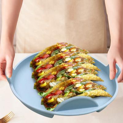Силиконовый держатель для тарелок для тако, блюдо для буррито, большая вместимость, зажим для тортильи с 4 отделениями, держатели для тако для мягких и твердых тортилий 3,9"-8"