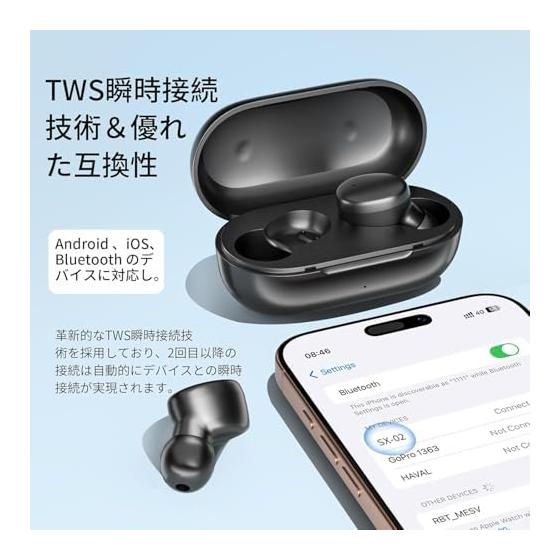Беспроводные Bluetooth-наушники, регулировка громкости [оснащены новейшей технологией EDR 2025 года + Bluetooth 5.4]. Совместимы с iPhone/Android/Pad.