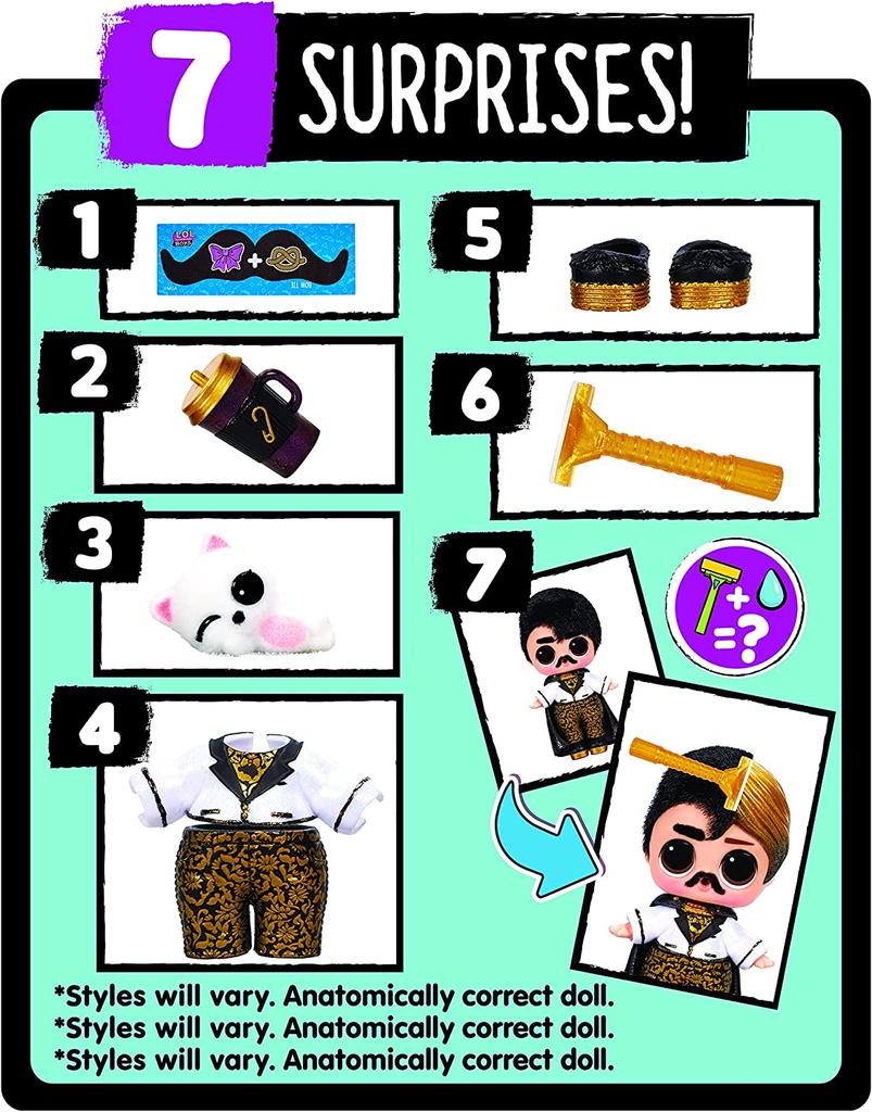 РЖУ НЕ МОГУ. Сюрприз! Мальчики - Коллекционная кукла-мальчик серии 5 с 7 сюрпризами (Стили могут отличаться)