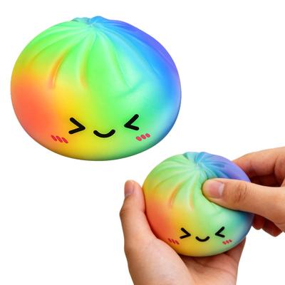 Разноцветная Паровая Булочка Игрушка-Сквиш Милый Медленно Поднимающийся Фиджет для Снятия Стресса Мягкая