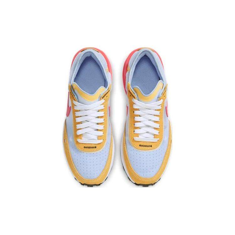 Nike Waffle One Шнуровка Нескользящие Амортизирующие Низкие Повседневные Кроссовки для Детей Оранжевый Белый DC0481-700