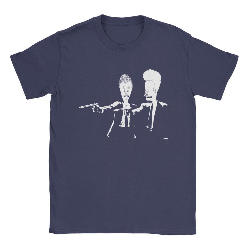 Beavis And Butthead Pulp Fiction Men's T Shirts Creative Tee Shirt Short Sleeve Crew Neck T-Shirt 100% Cotton Printing Clothing