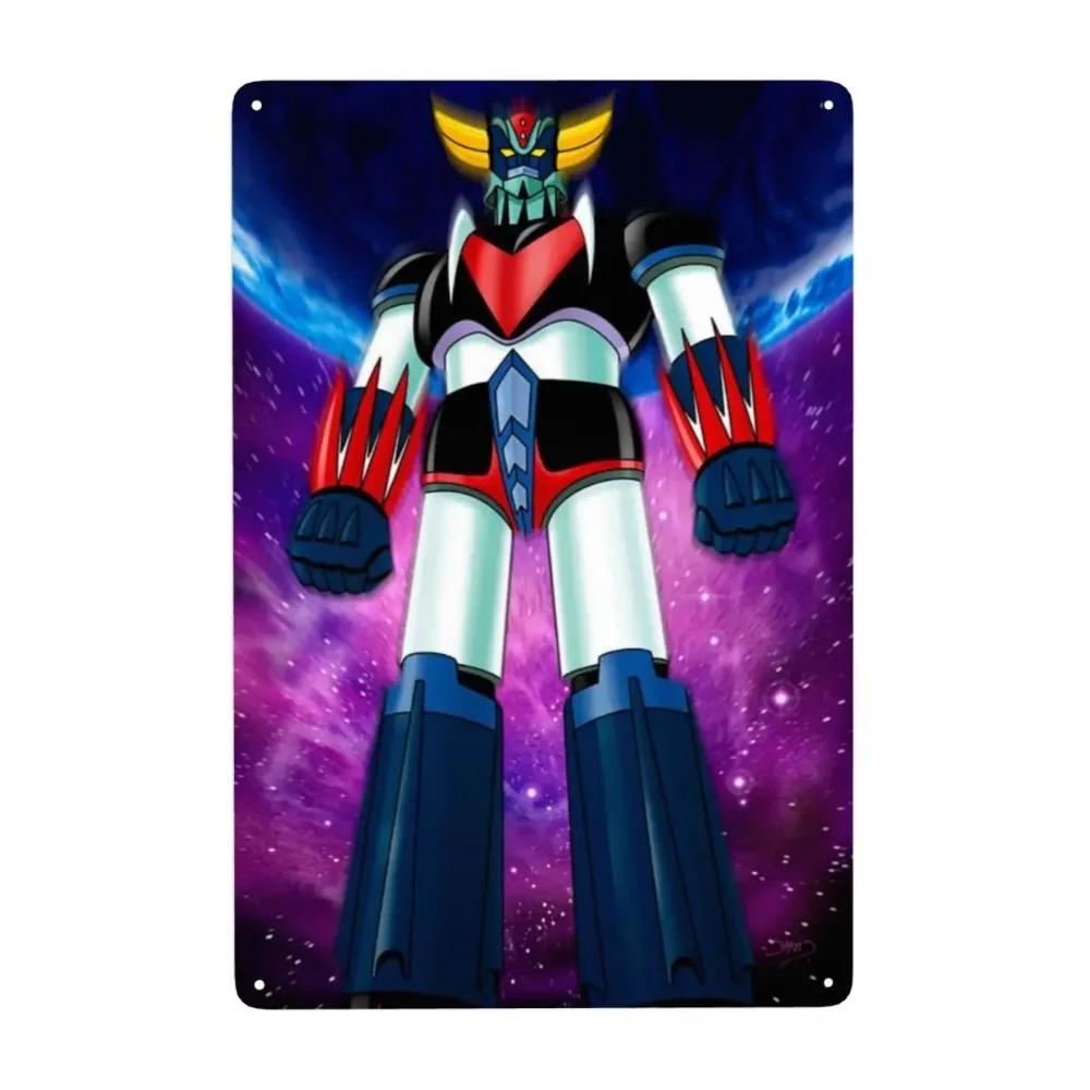 Vintage Goldorak Grendizer Metal Tin Sign Custom Anime UFO Robot Wall Art Decor for Pub Cafe Yard Rectangle Plaque