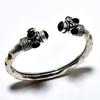 Браслет-манжета ручной работы с черным ониксом и драгоценным камнем 925 пробы с серебряным покрытием
