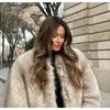 Пальто из искусственного меха с лацканами, модное, теплое, женское, осенне-зимнее, куртка из искусственного меха