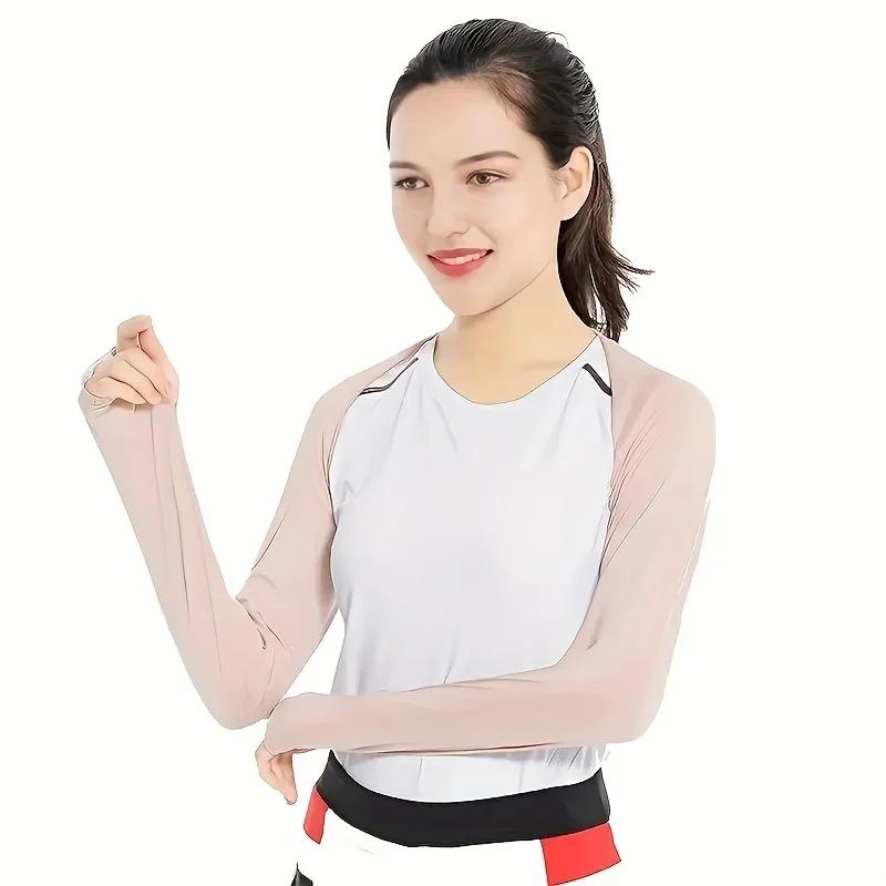 Летние солнцезащитные рукава-шаль с защитой от ультрафиолета на открытом воздухе Рукава-реглан из ледяного шелка, подходящие для бега, гольфа и езды на велосипеде