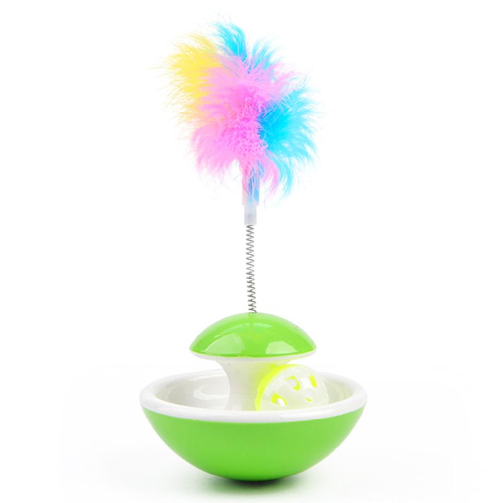 Cat Toy Tumbler Feather Bell Tease Cat Stick Ring Ball Spring Does Not Fall Ball