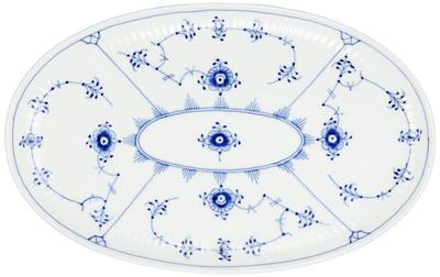 Импортная овальная тарелка Royal Copenhagen Blue с рифленым узором, свадебный подарок 1016759 [Обычный продукт] 23,5 см