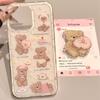 Корейский высококачественный цветочный плюшевый коричневый медведь-подставка для чехла для телефона Apple 17 для IPhone 16 Promax
