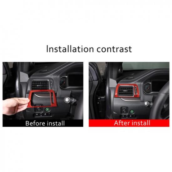 Red Carbon Fiber Center Console Side Vent Frame Sticker For Honda Pilot 17+