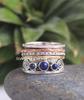 Bohemian Vintage Thai Silver Lapis Lazuli Engraved Ring