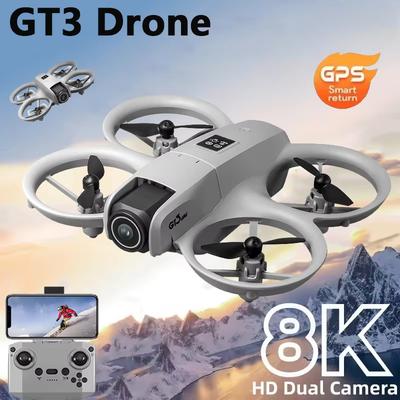 Новые дроны GT3 с оптическим потоком для локализации, широкоугольная HD 8K двойная камера, удержание высоты, радиоуправление, обход препятствий, складной квадрокоптер, игрушки