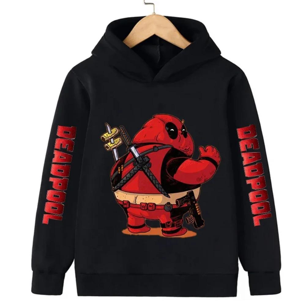 Deadpool Graphic Kids Hoodies Boys Fashion Pullover Autumn Clothing Cartoons Casual Clothes Girl Tops Sweatshirts