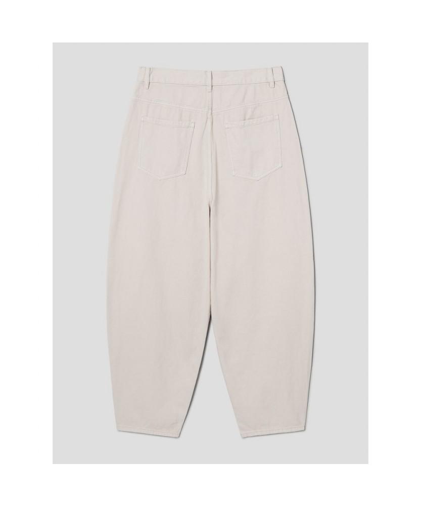 8SECONDS Structure Ivory Balloon Fit Denim Pants Ivory