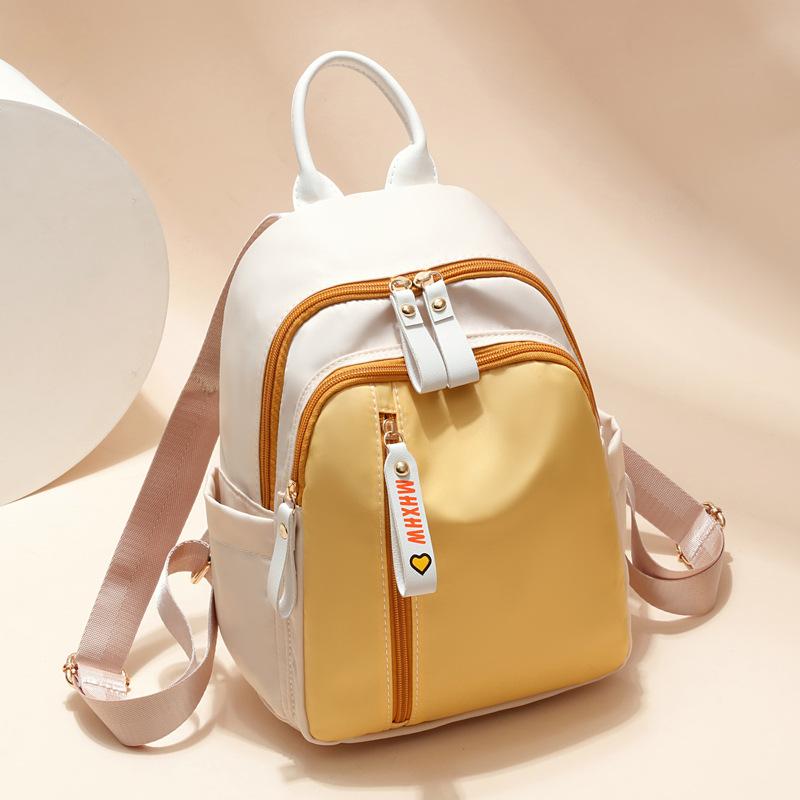 2025 New Backpack Oxford Cloth Backpack Women's Bag Fashionable Large-Capacity Contrast School Bag Minimalist School Bag Travel Bag Casual Bag