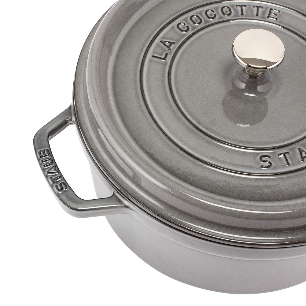Staub Pico Cocotte Round 26cm Graphite Gray 1102618 Two Handed Pot Enamel Pot Rund Brater Graphite Gray Pico Cocotte Pot Stylish Cookware Kitchen