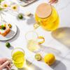 Round Spout Glass Water Jug Large Capacity Transparent Heat Resistant Kettle Lemon Tea Scented Tea Cold Water Bottle