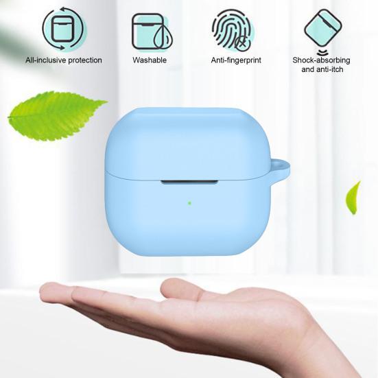 Earphone Protective Case Solid Color Shock-Proof Impact Resistant 360-Degree Protection Silicone Charging Case