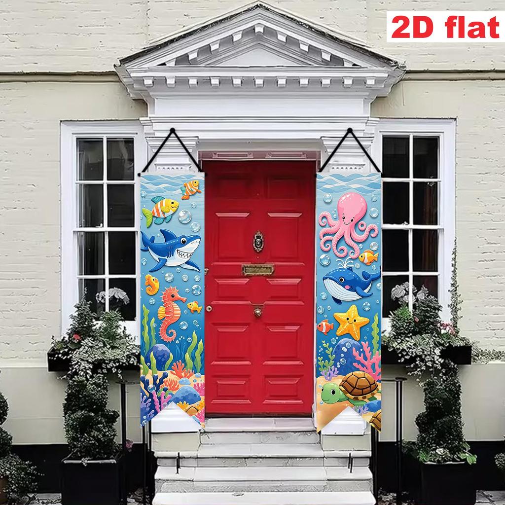 Флажки и Баннеры для Дверного Проема на День Рождения в Подводном Мире