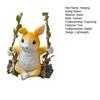 Hanging Swing Statue Resin Craft Rabbit Ornament with Imitation Rattan Rope Tree Stump Base Small Portable Home Garden Decoration