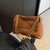 Soft PU Leather Totes Bag New Women's Golden Chains High Quality Large Capacity One Shoulder Bag Solid Versatile Crossbody Bag