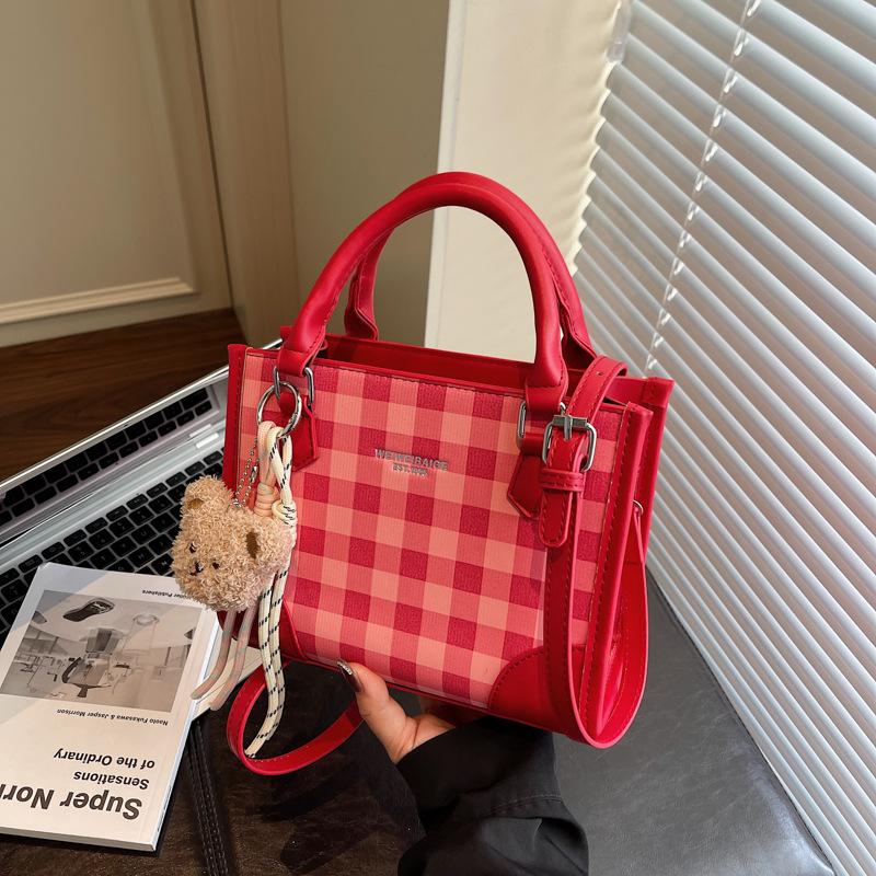 Популярная текстурированная клетчатая портативная сумка-мессенджер новая модная универсальная повседневная маленькая сумка