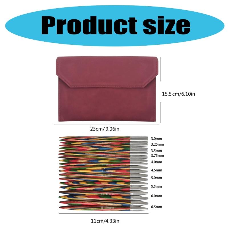 Набор сменных круговых спиц с чехлом и аксессуарами 3 мм-6,5 мм Круговые спицы Инструмент для вязания