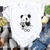 Summer Panda T Shirts Fashion Cartoon Printed Casual T-shirt Panda Makeup Funny Tee Blouse