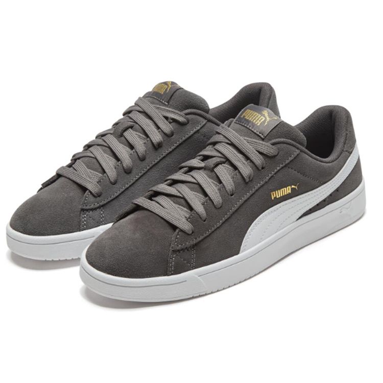 Puma Court Breaker Derby Leather Casual Lightweight Low-Top Sneakers Unisex Sneakers Gray 367366-10