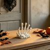 Halloween Table Centerpiece 3D Printed Skeleton Hand Figurine, Gothic Human Finger Stable Base Ornament Bone Statue for Tabletop, Desk, Shelf