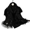 Summer New Solid Color Floral Fringed Shawl, Women's Fashion Thin Plum Blossom with Lace Long Towel