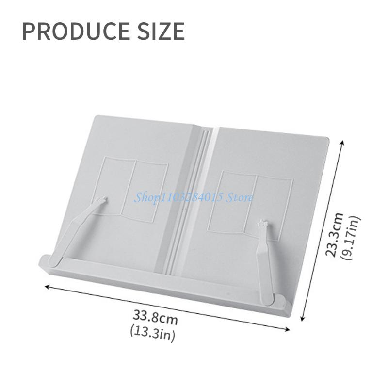 R6FF Folding Textbook Stand with Page Clip Reading Reading Stand 6 Angles Adjustable Textbook Stand for Textbook Music Scores