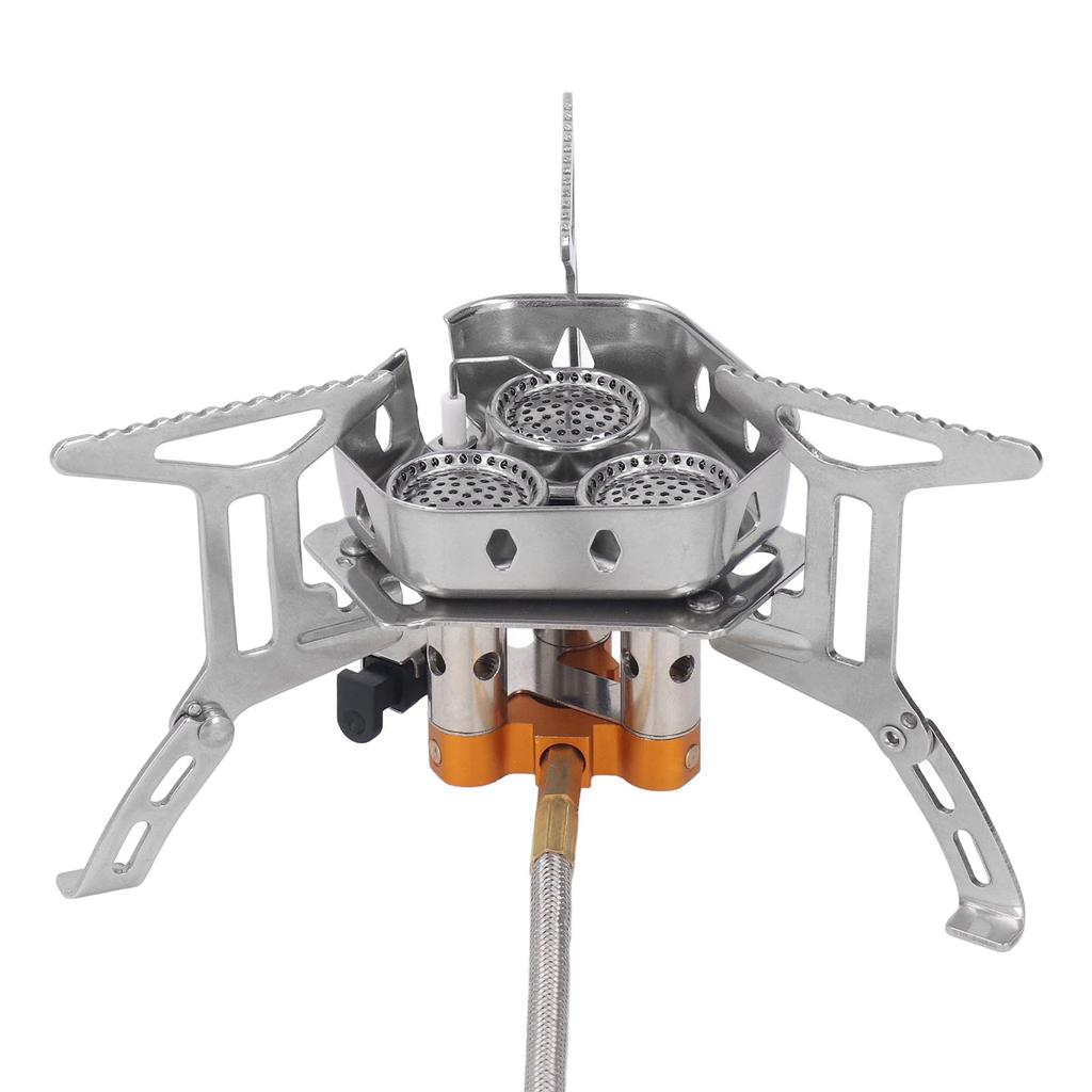 Windproof Camp Stove 3 Core Lightweight Portable Windproof Gas Stove for Outdoor Backpacking Picnic