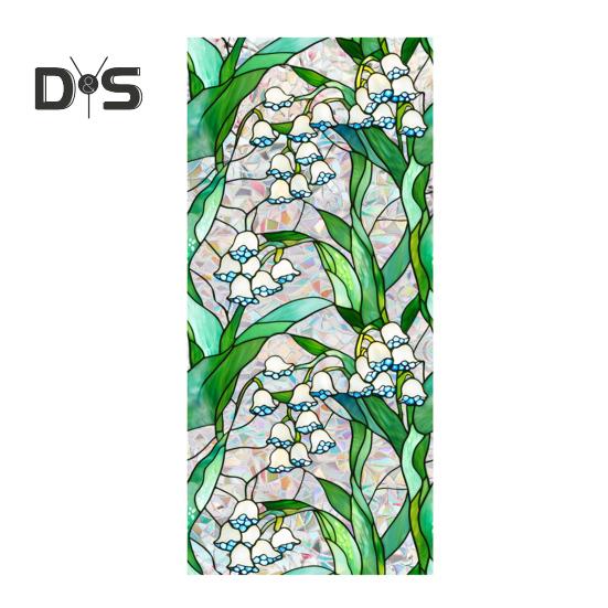 Пленка для окон с цветочным узором, устойчивая к ультрафиолетовому излучению, съемная радужные наклейки, антистатичные наклейки для гостиной, спальни, декора