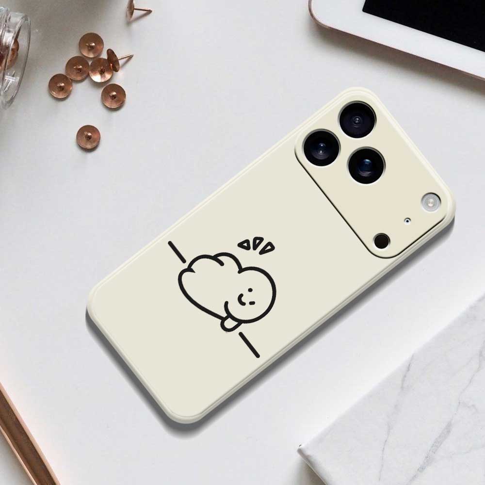 For iPhone 17 Pro Case Stick Figure Pattern Printing Straight Edge TPU Phone Back Cover