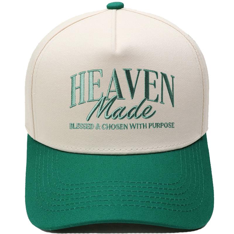 HEAVEN Made Truck Driver Hat Alphabet Embroidery Vintage Leopard Print Color Matching Baseball Cap Men's and Women's Casual