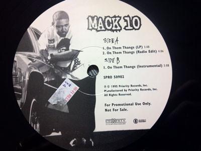 12-дюймовая пластинка MACK 10 - On Them Thangs SPRO50902 Priority Record 1995 США Рэп и хип-хоп/R&B Б/у