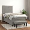 3137707 vidaXL Divan Bed and Mattress Light Grey 100x200cm Velvet