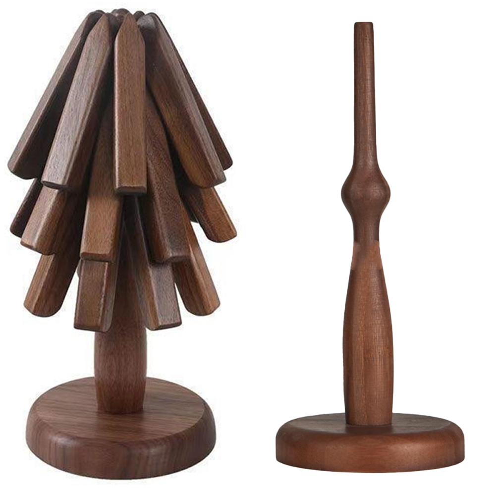 Подставка с дизайном дерева Деревянные подставки Нескользящие Декоративные Защищающие от ожогов Термостойкие Настольные коврики Деревянный настольный коврик для чайника, горячих кастрюль