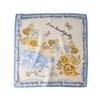 Silk small square scarf scarf women's spring and summer mulberry silk high-end versatile printing blue sunscreen neck protection neck silk scarf