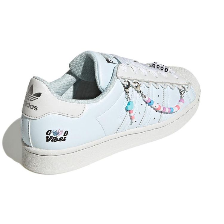 Adidas Женские кроссовки Superstar Good Vibes Синий Небесный Оттенок Серебристый-Металлик HP7827