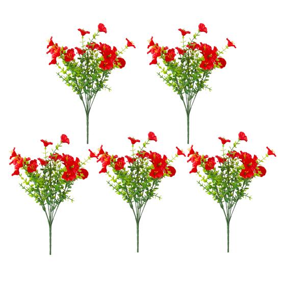 Букет искусственных цветов петунии, искусственные цветы для улицы, реалистичные, устойчивые к ультрафиолетовому излучению, искусственные цветы для крыльца, патио, подвесной корзины