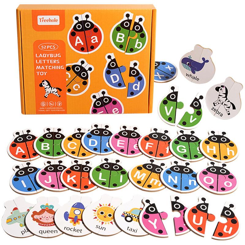 Match Word Alphabet Animal Cards Kids Educational Toy Toddler Enlightenment