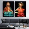 Funny Neon Jesus Altered Art Poster Vintage Jesus Portrait Oil Painting Renaissance Art Prints Canvas Painting Home Room Decor